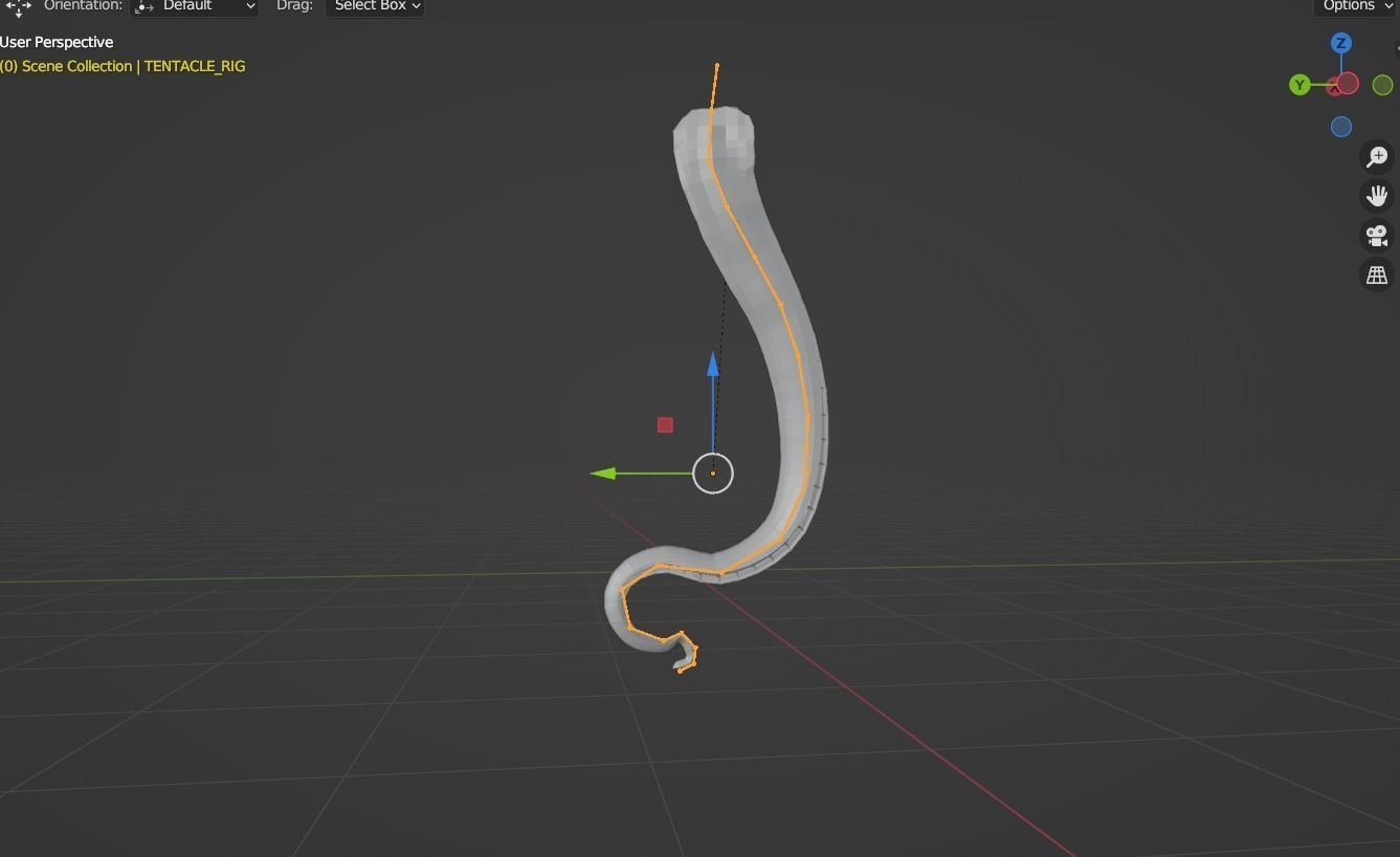 Rigged Tentacle Low-poly 3D model_4