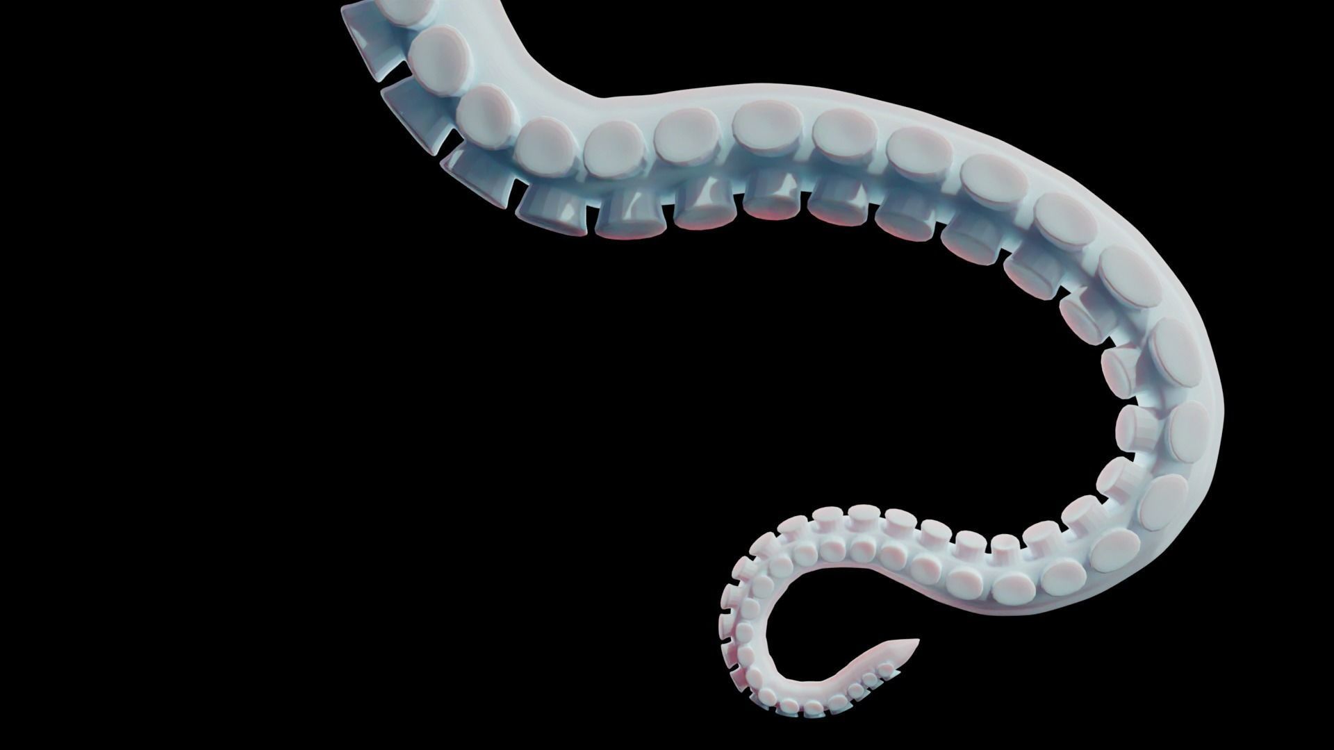 Rigged Tentacle Low-poly 3D model_2
