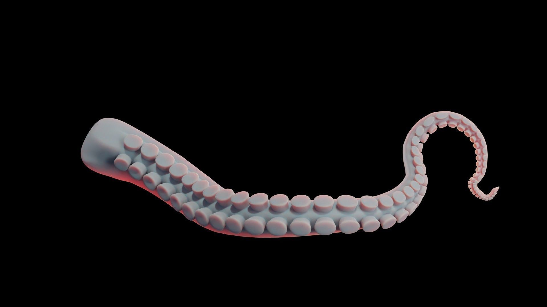 Rigged Tentacle Low-poly 3D model_9