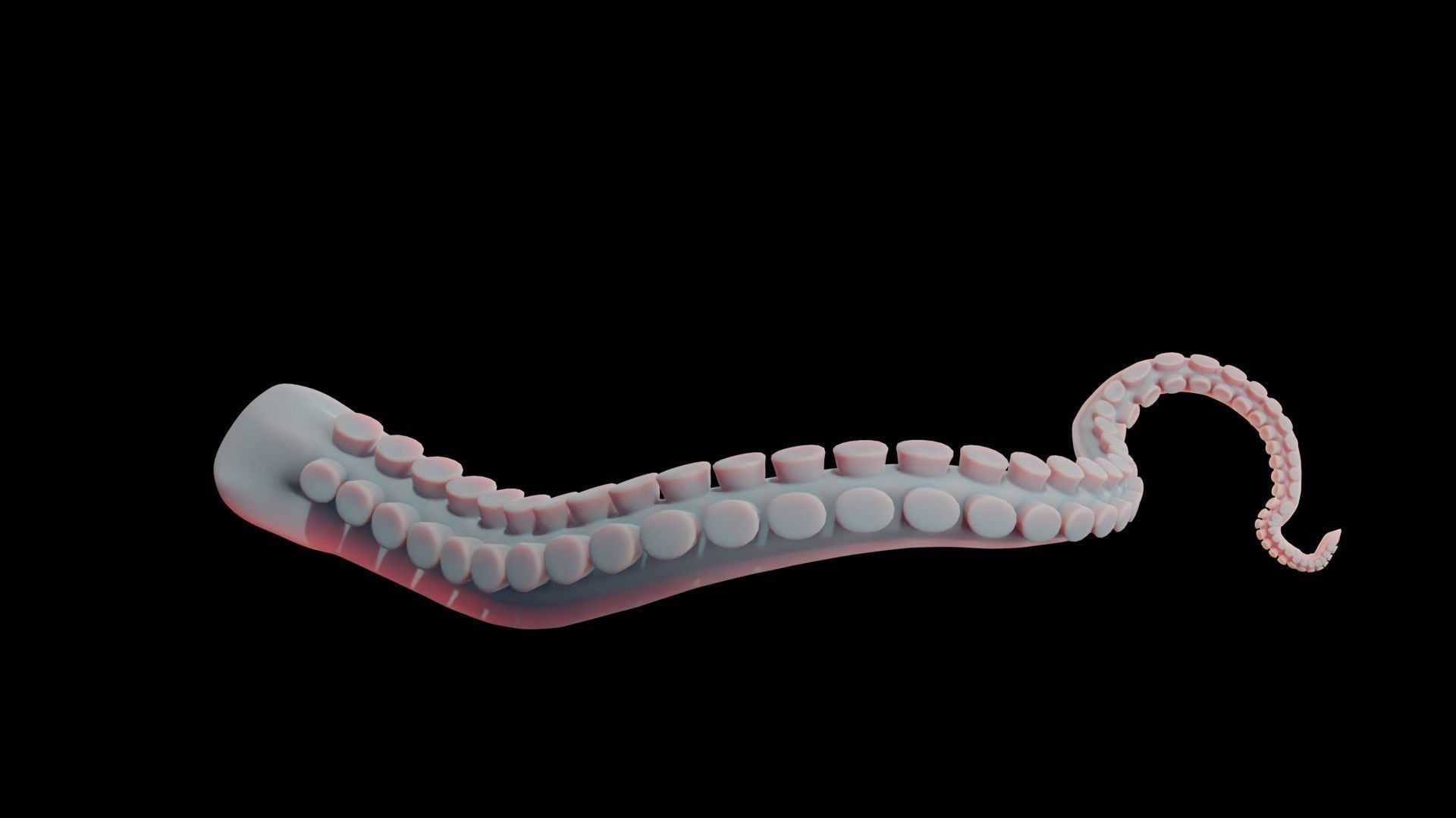Rigged Tentacle Low-poly 3D model_7