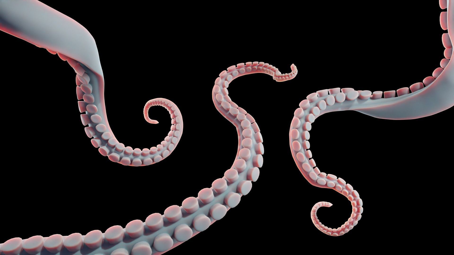 Rigged Tentacle Low-poly 3D model_3