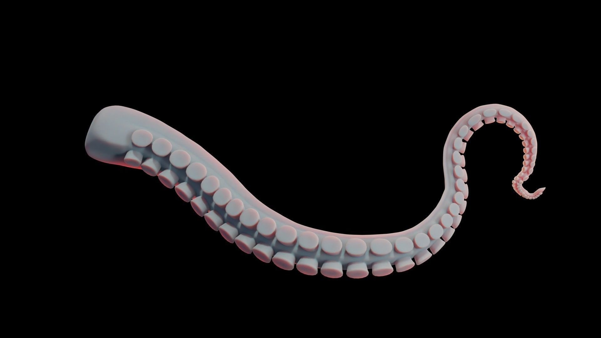 Rigged Tentacle Low-poly 3D model_10