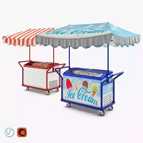 Hand Trolley with Display Freezer