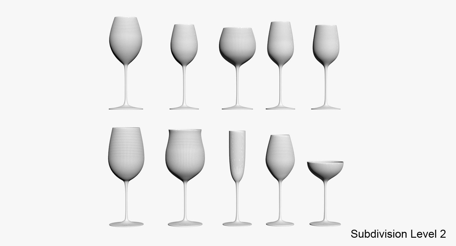 Riedel Superleggero Glasses Collection 3D model_7