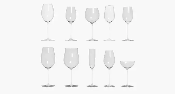 Riedel Superleggero Glasses Collection 3D model Riedel Superleggero Glasses Collection 3D model