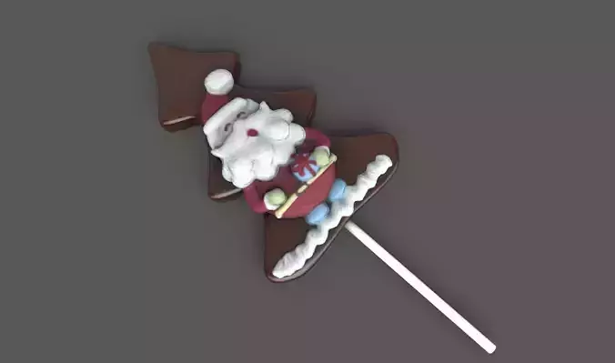 Santa Cookie Low-poly 3D model