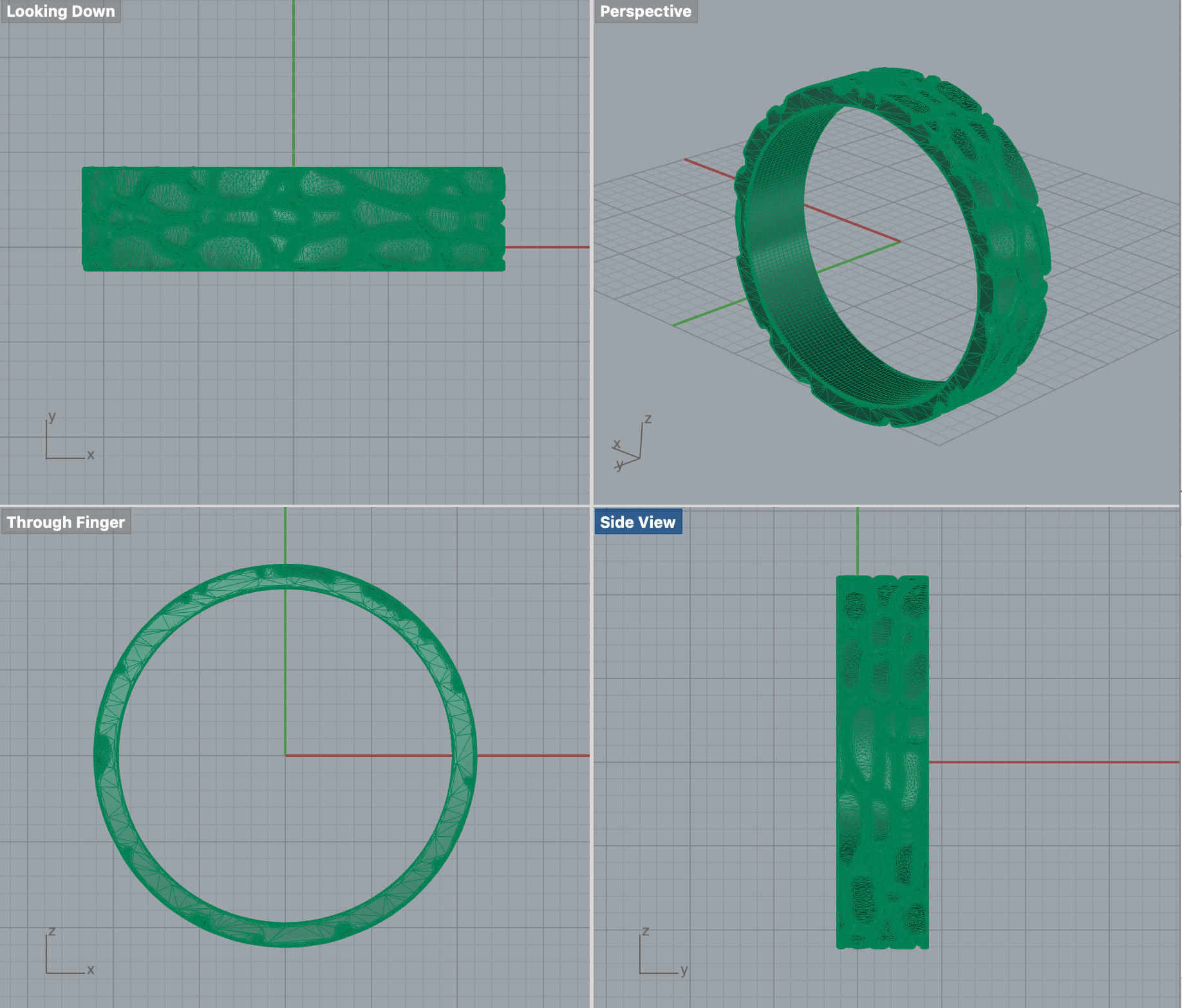 Hammer textured wedding bands sizes 7-12 3D print model_16