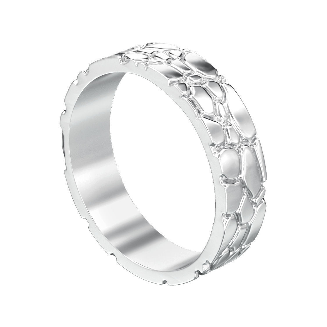 Hammer textured wedding bands sizes 7-12 3D print model_1