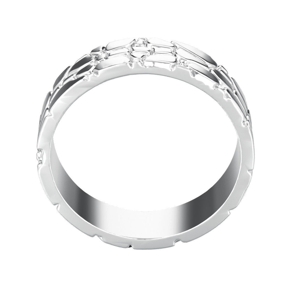 Hammer textured wedding bands sizes 7-12 3D print model_5