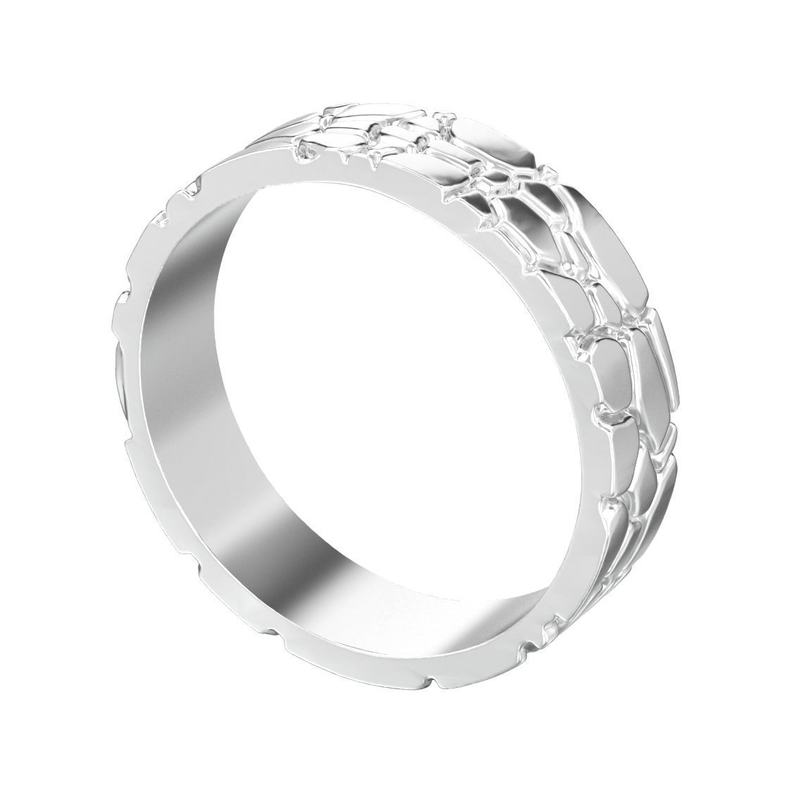 Hammer textured wedding bands sizes 7-12 3D print model_2