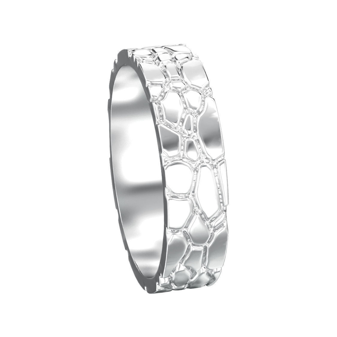 Hammer textured wedding bands sizes 7-12 3D print model_3