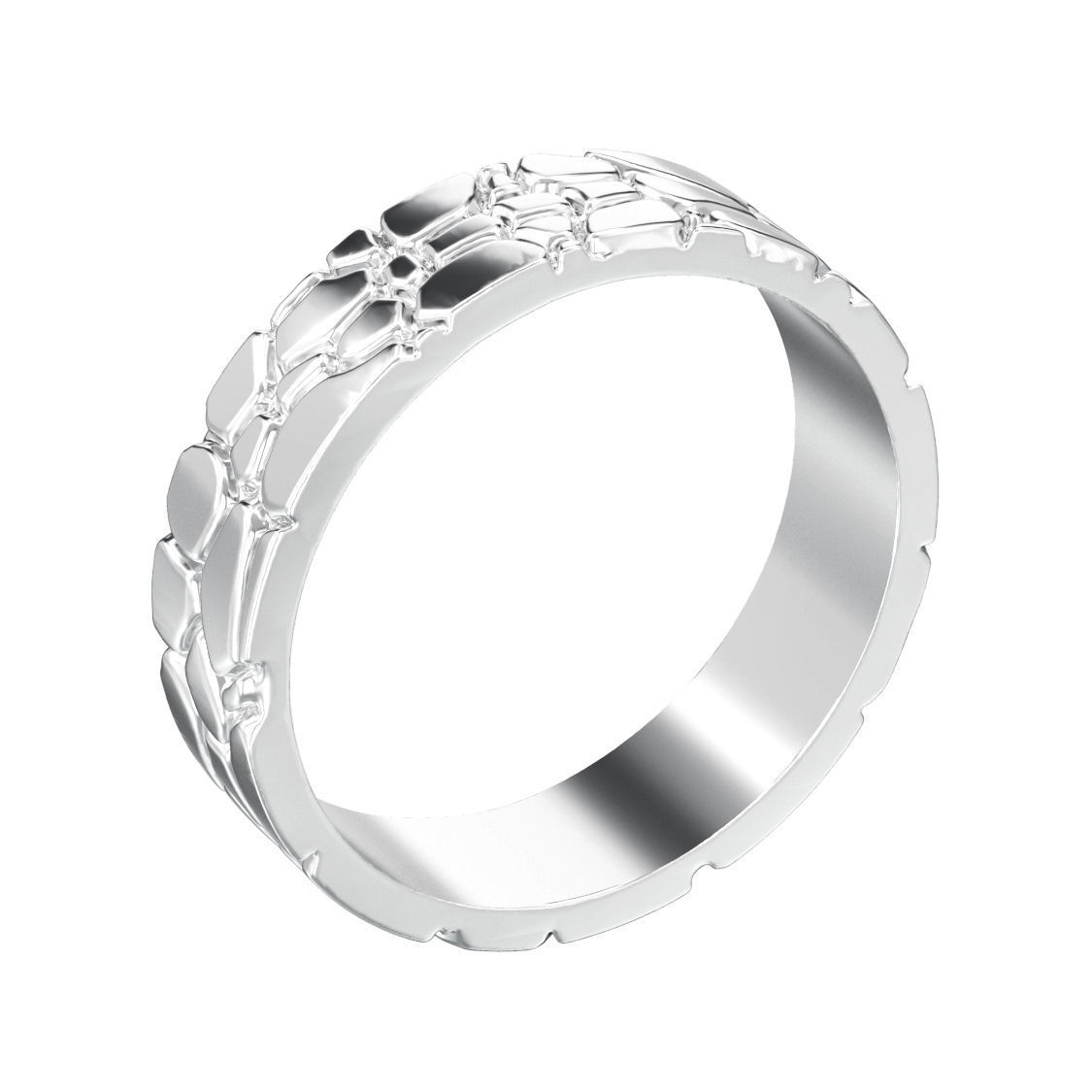 Hammer textured wedding bands sizes 7-12 3D print model_7