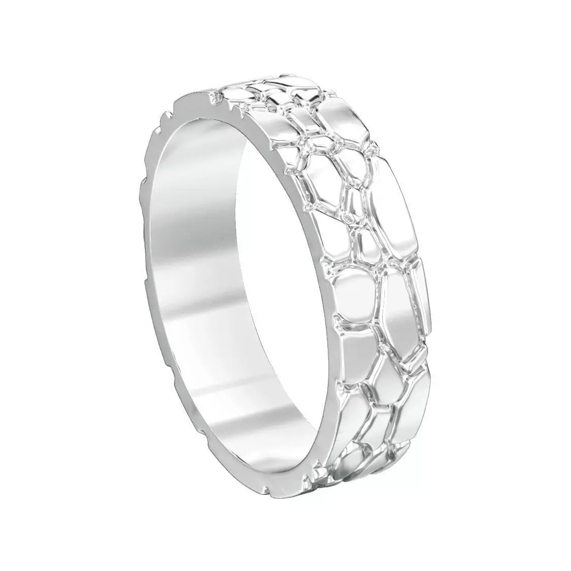 Hammer textured wedding bands sizes 7-12 3D print model_0