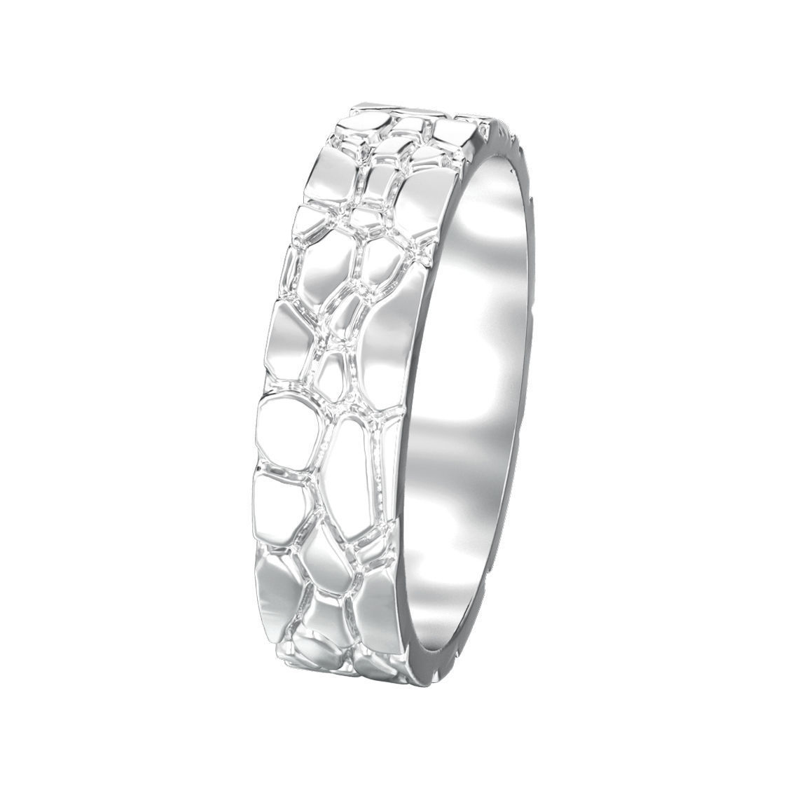 Hammer textured wedding bands sizes 7-12 3D print model_10