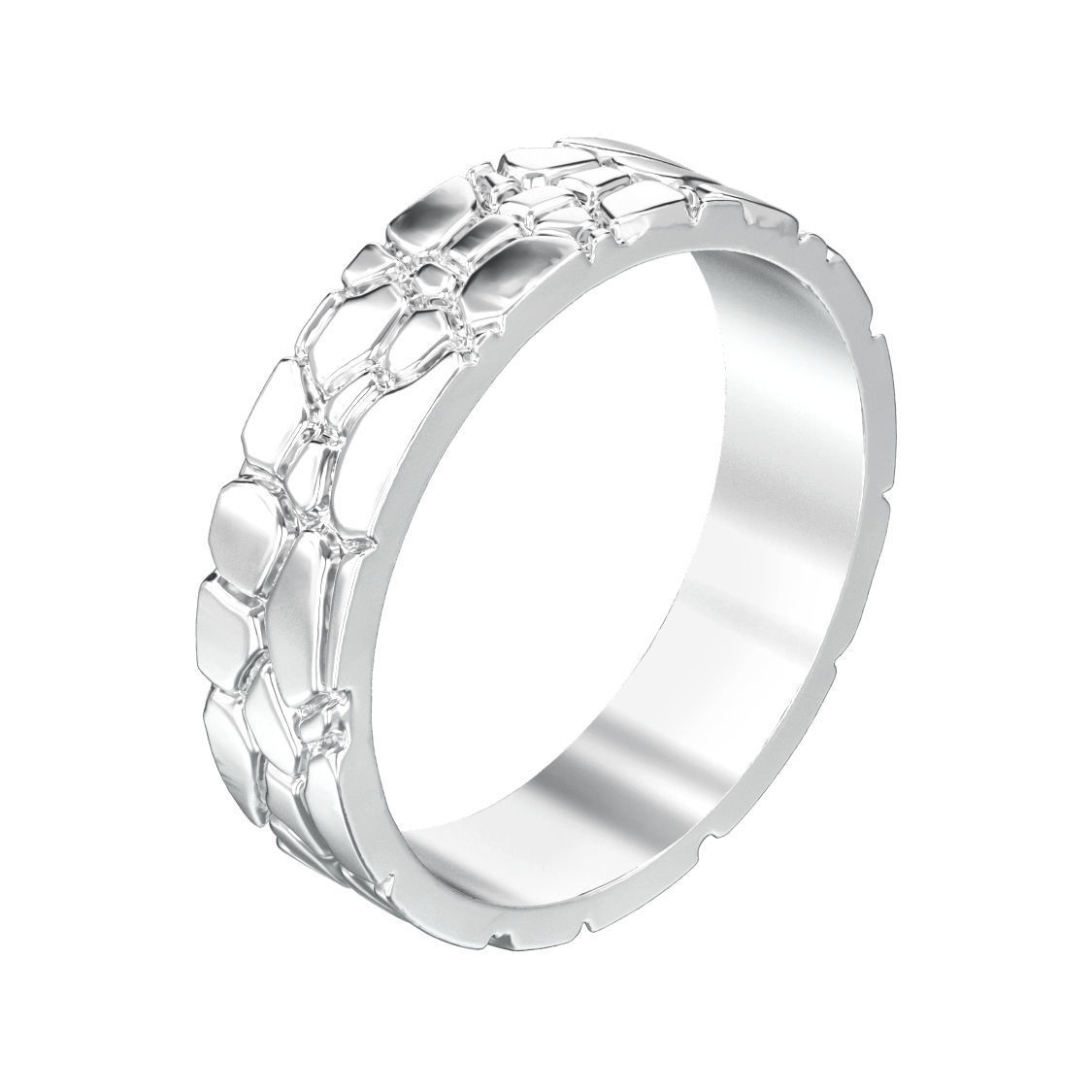 Hammer textured wedding bands sizes 7-12 3D print model_8