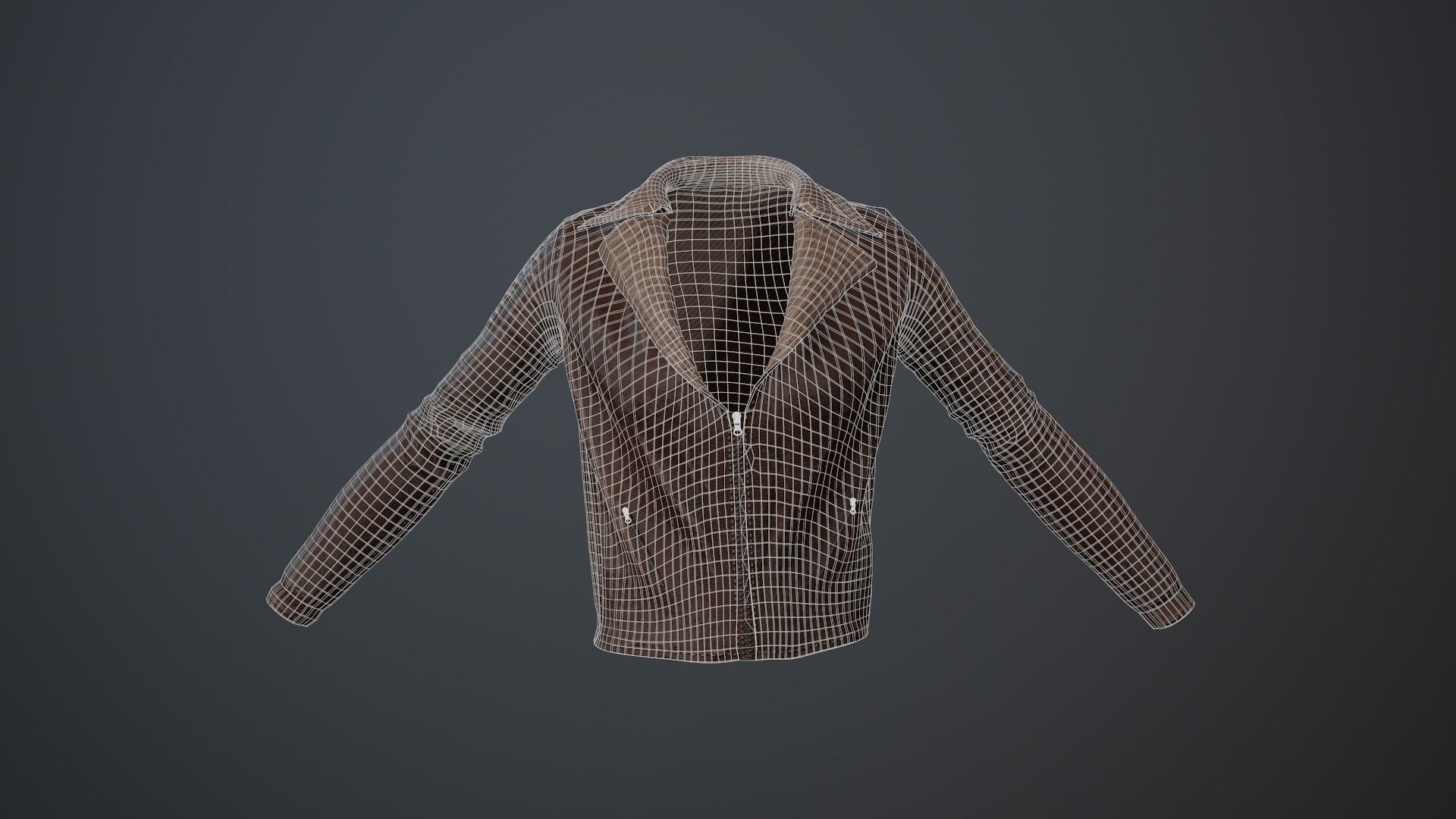 Jacket Leather Pbr GameReady Low-poly 3D model_13
