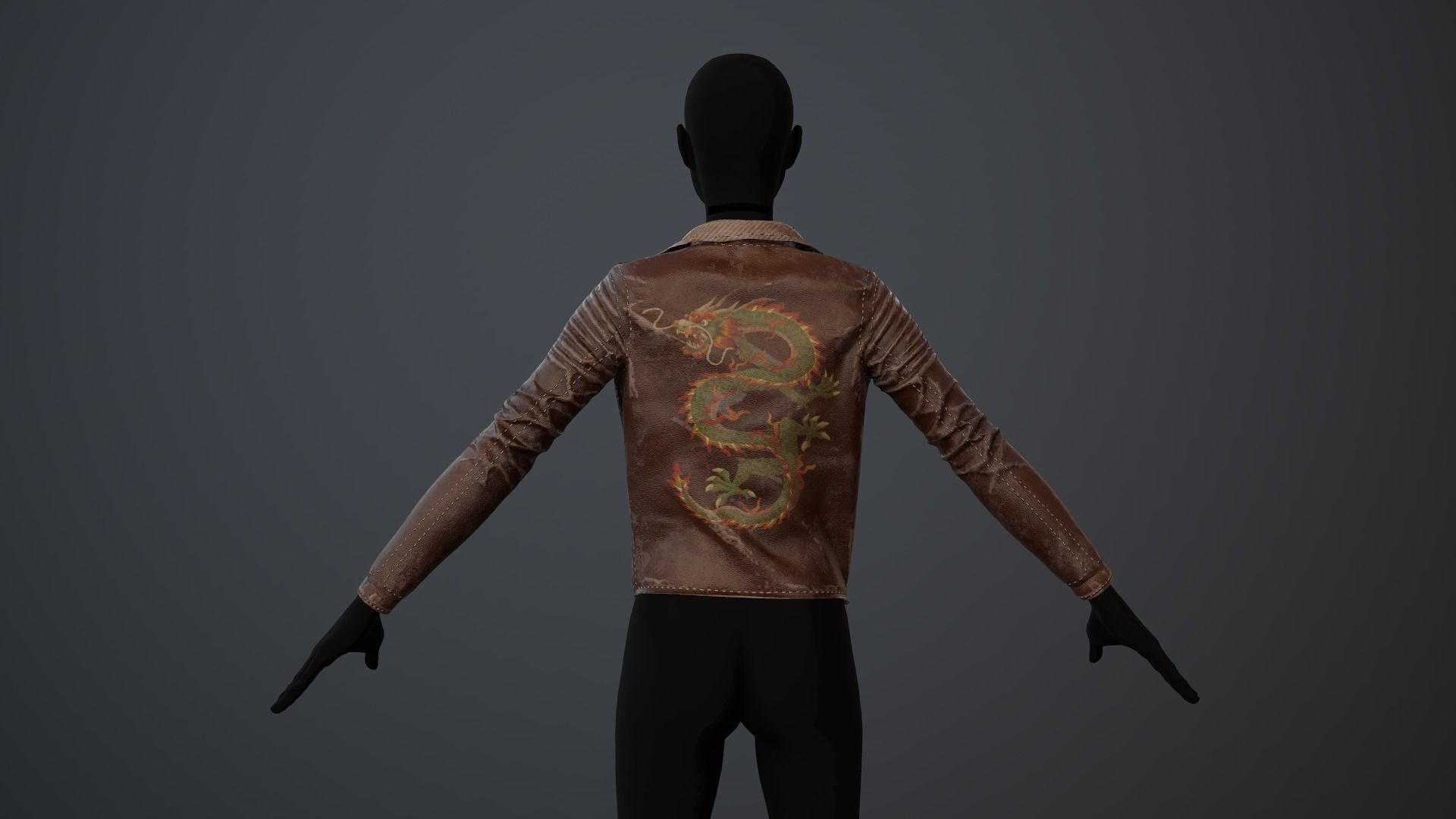 Jacket Leather Pbr GameReady Low-poly 3D model_8