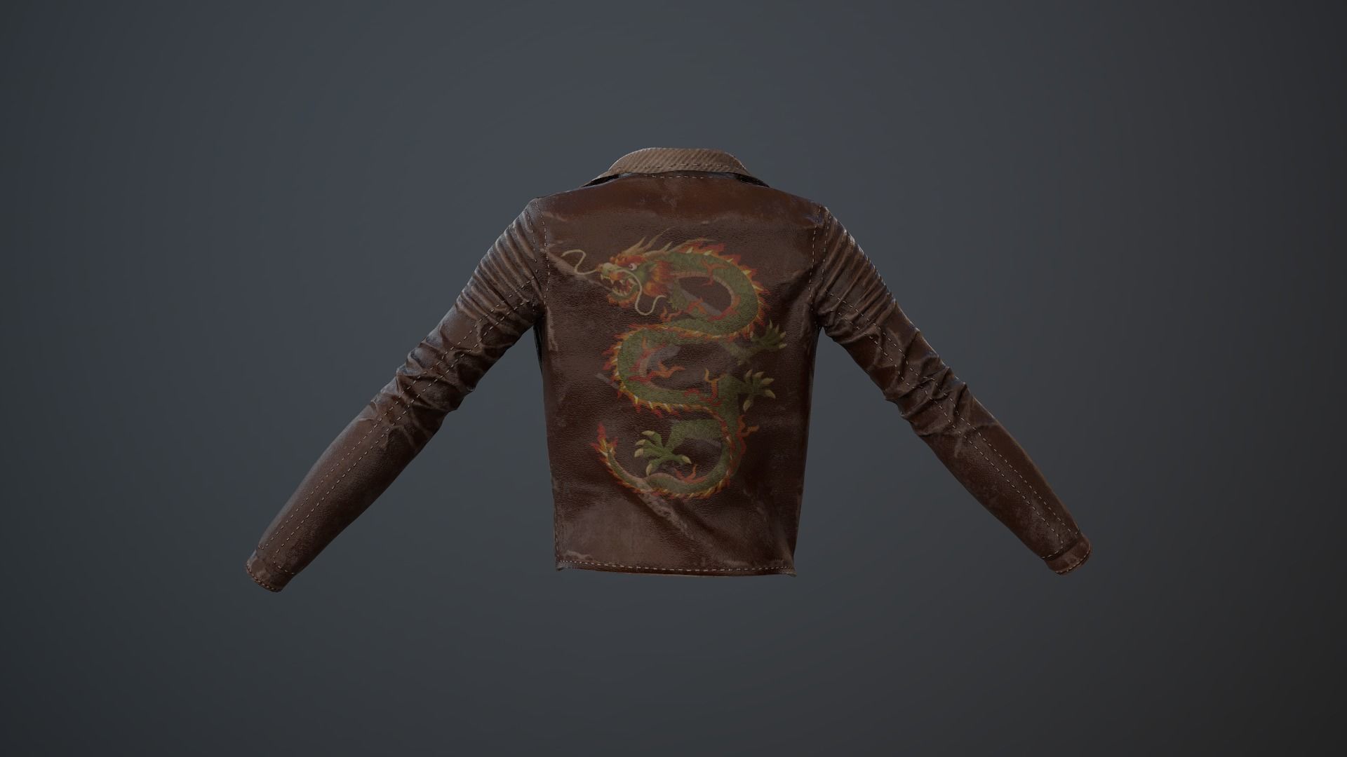 Jacket Leather Pbr GameReady Low-poly 3D model_9