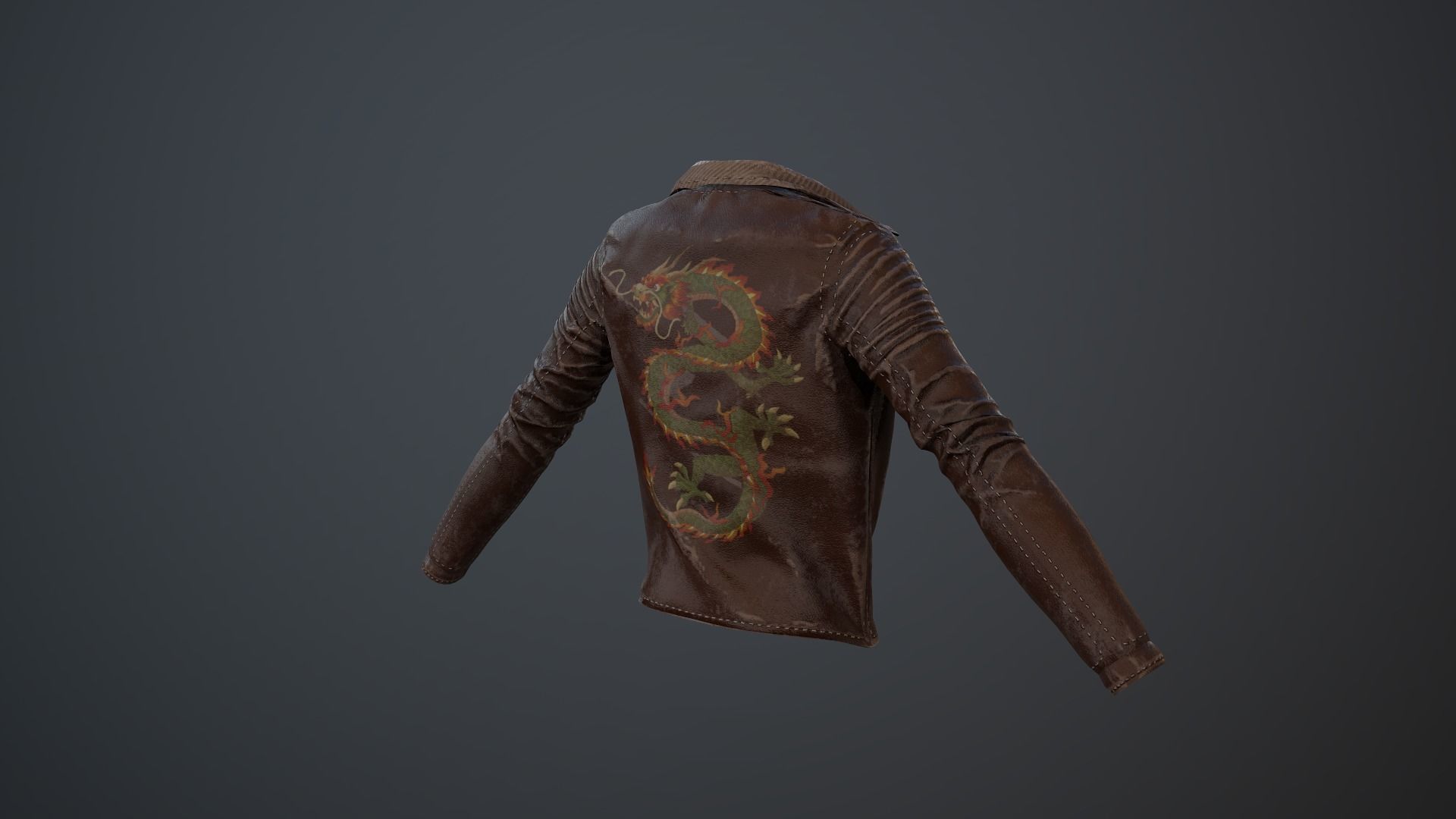 Jacket Leather Pbr GameReady Low-poly 3D model_5