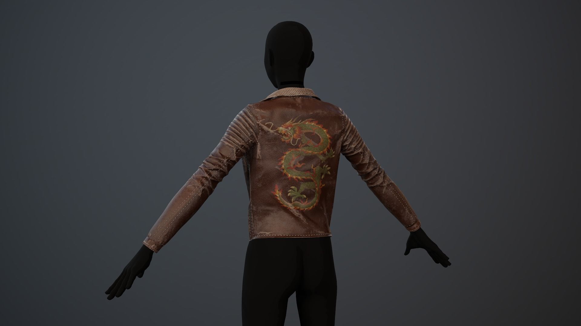 Jacket Leather Pbr GameReady Low-poly 3D model_6