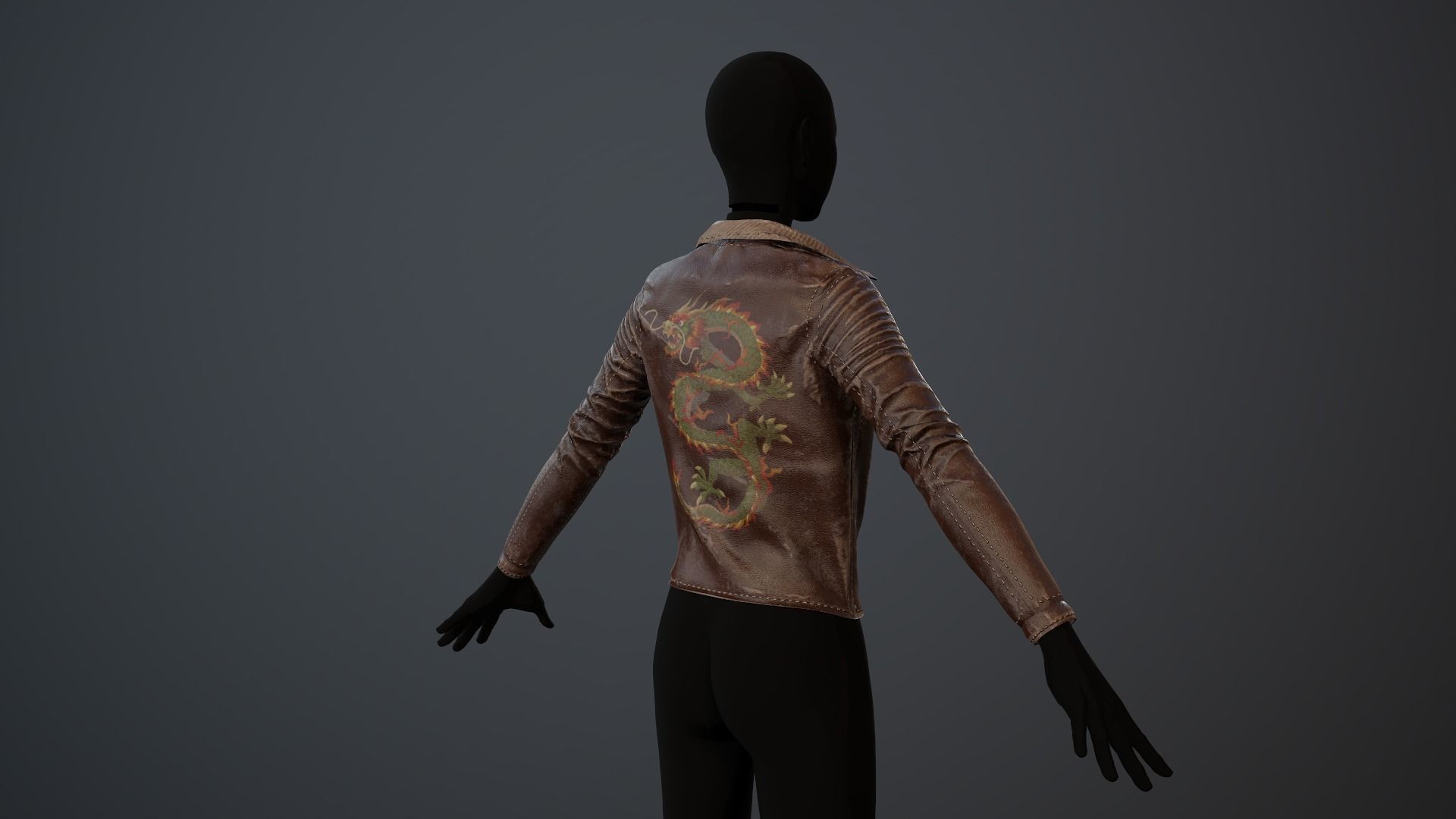 Jacket Leather Pbr GameReady Low-poly 3D model_4