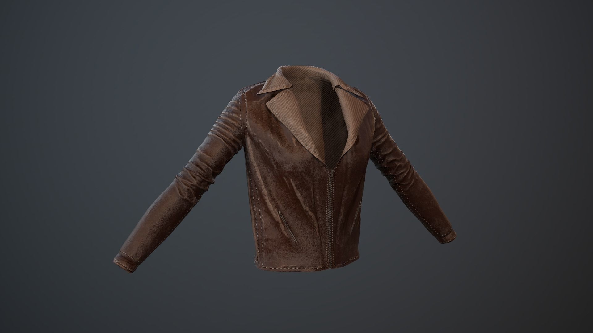 Jacket Leather Pbr GameReady Low-poly 3D model_3