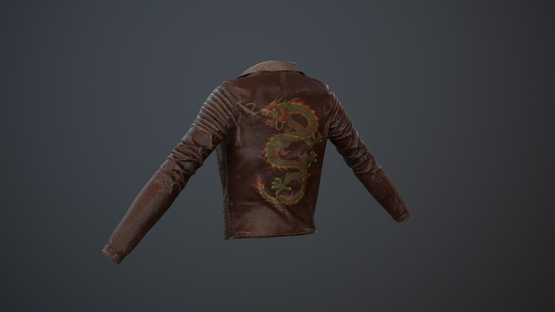 Jacket Leather Pbr GameReady Low-poly 3D model_7