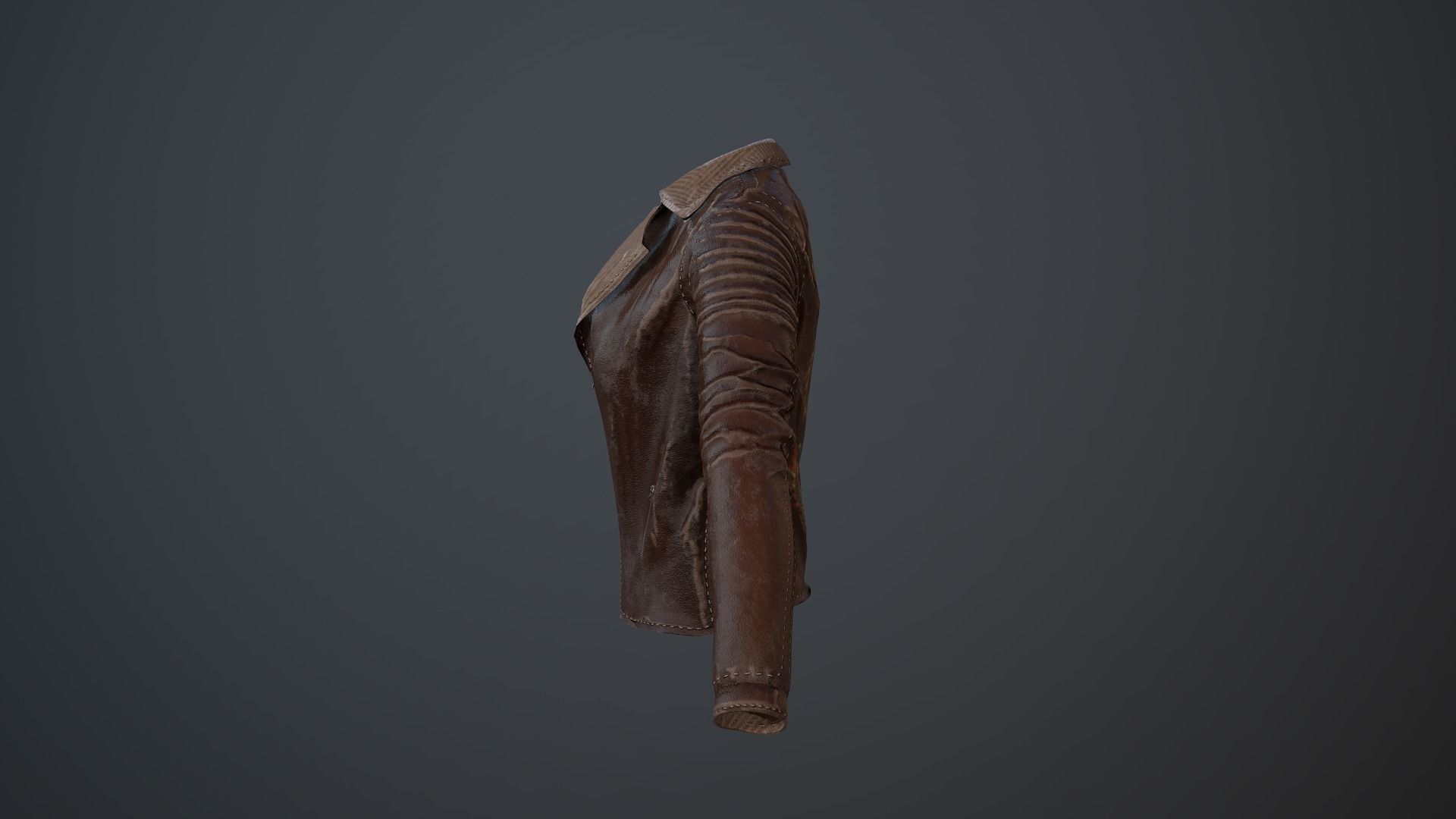 Jacket Leather Pbr GameReady Low-poly 3D model_12