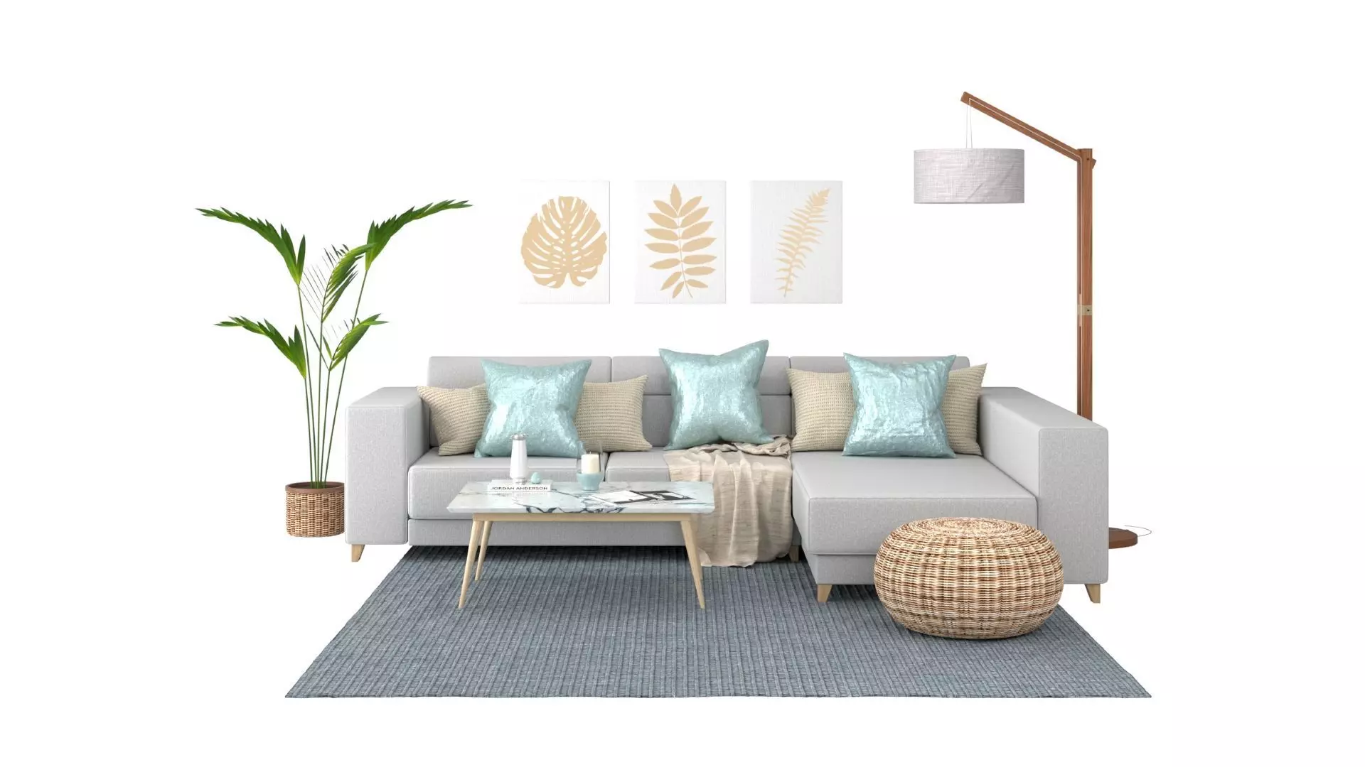 Living B - Blue Neutral Low-poly 3D model