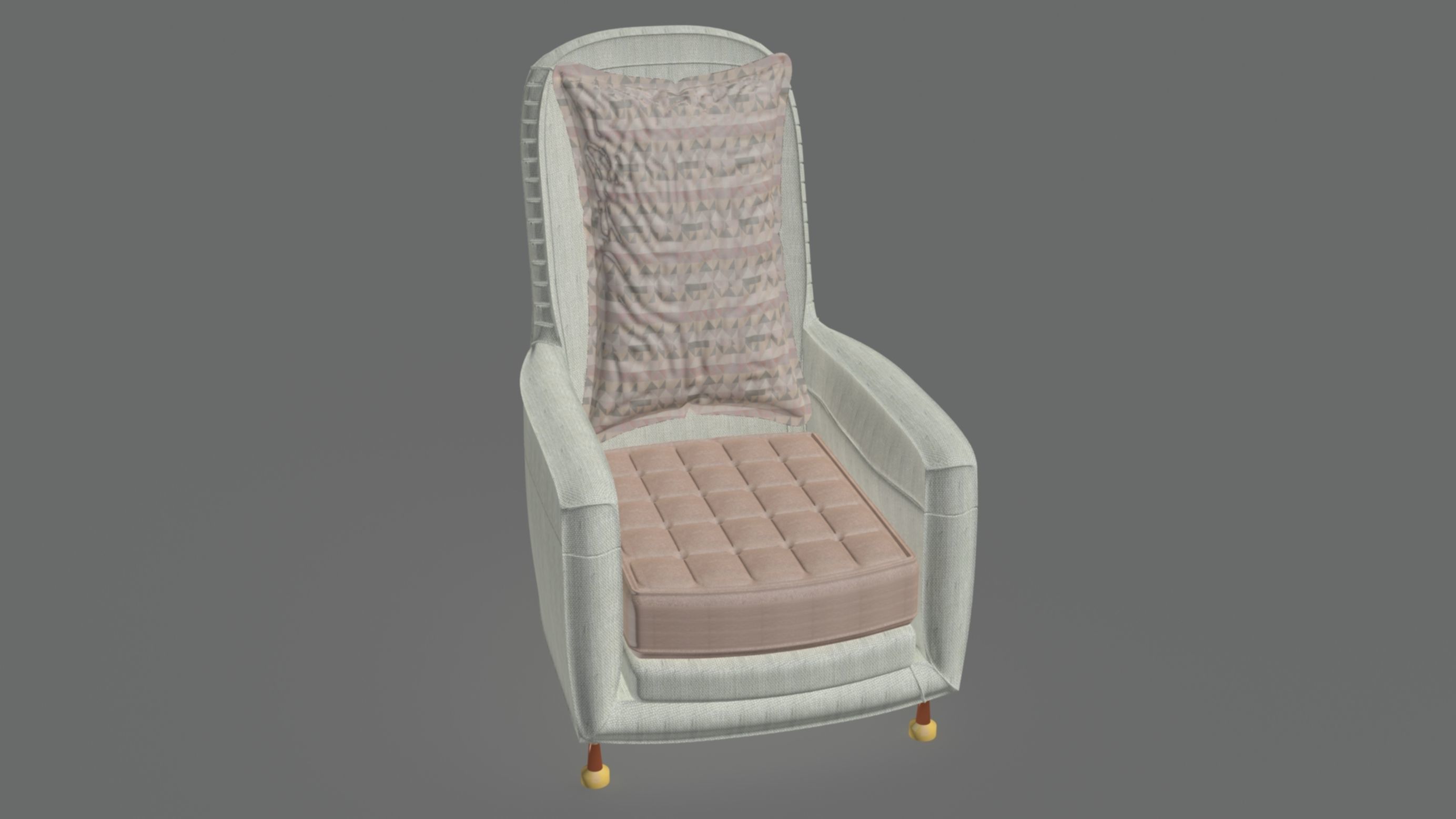 Lounge Act Chair Luxurious 3D model_6