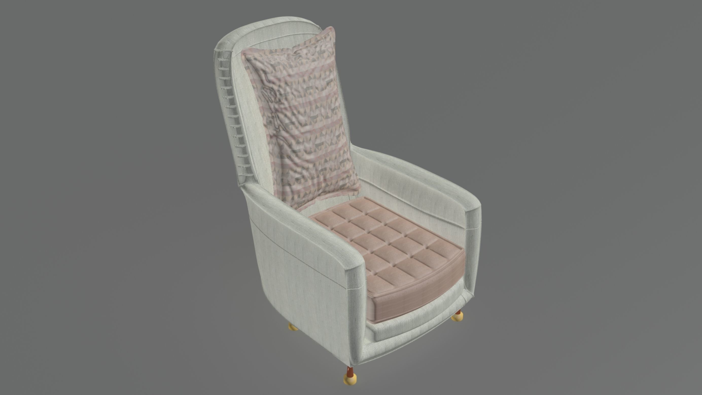 Lounge Act Chair Luxurious 3D model_4