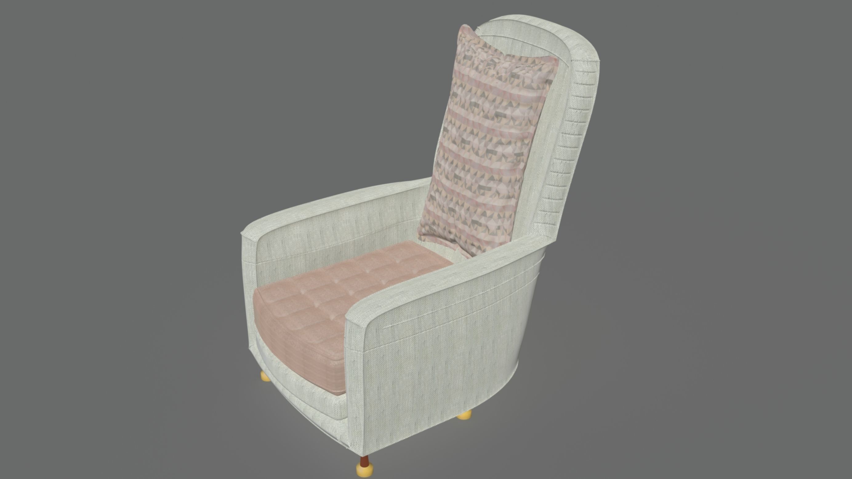 Lounge Act Chair Luxurious 3D model_7