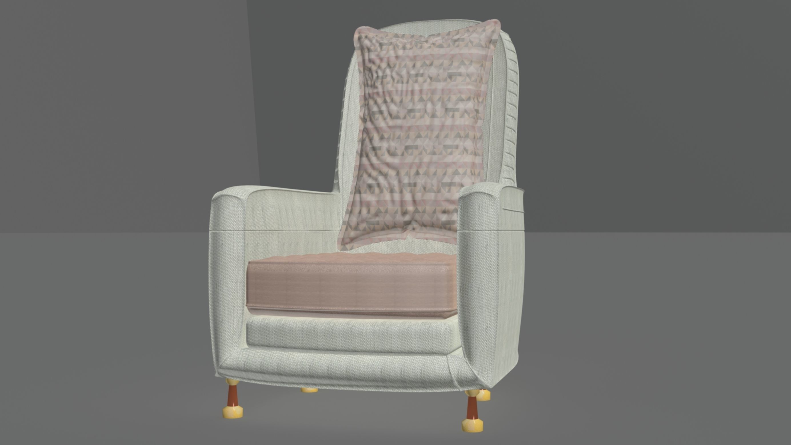 Lounge Act Chair Luxurious 3D model_5