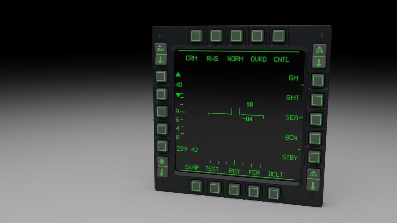 F16 Multi Function Display - MFD 3D model_3