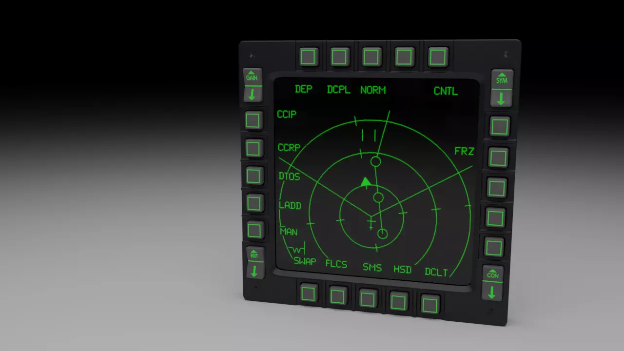 F16 Multi Function Display - MFD 3D model_0