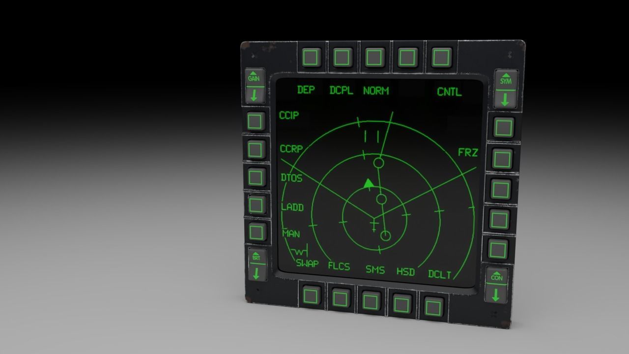 F16 Multi Function Display - MFD 3D model_2