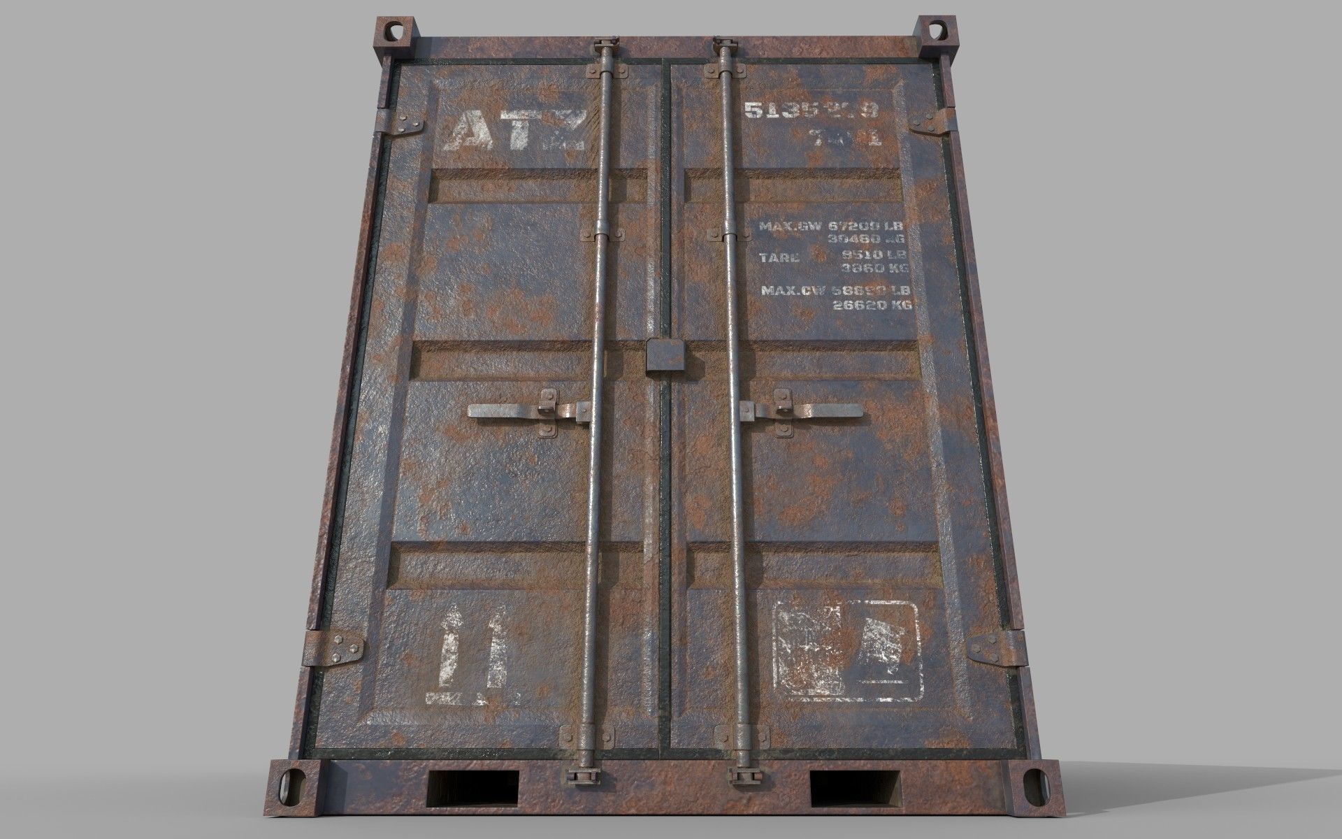 Rusty Shipping Container PBR Low-Poly Game Ready 3D Model Low-poly 3D model_7