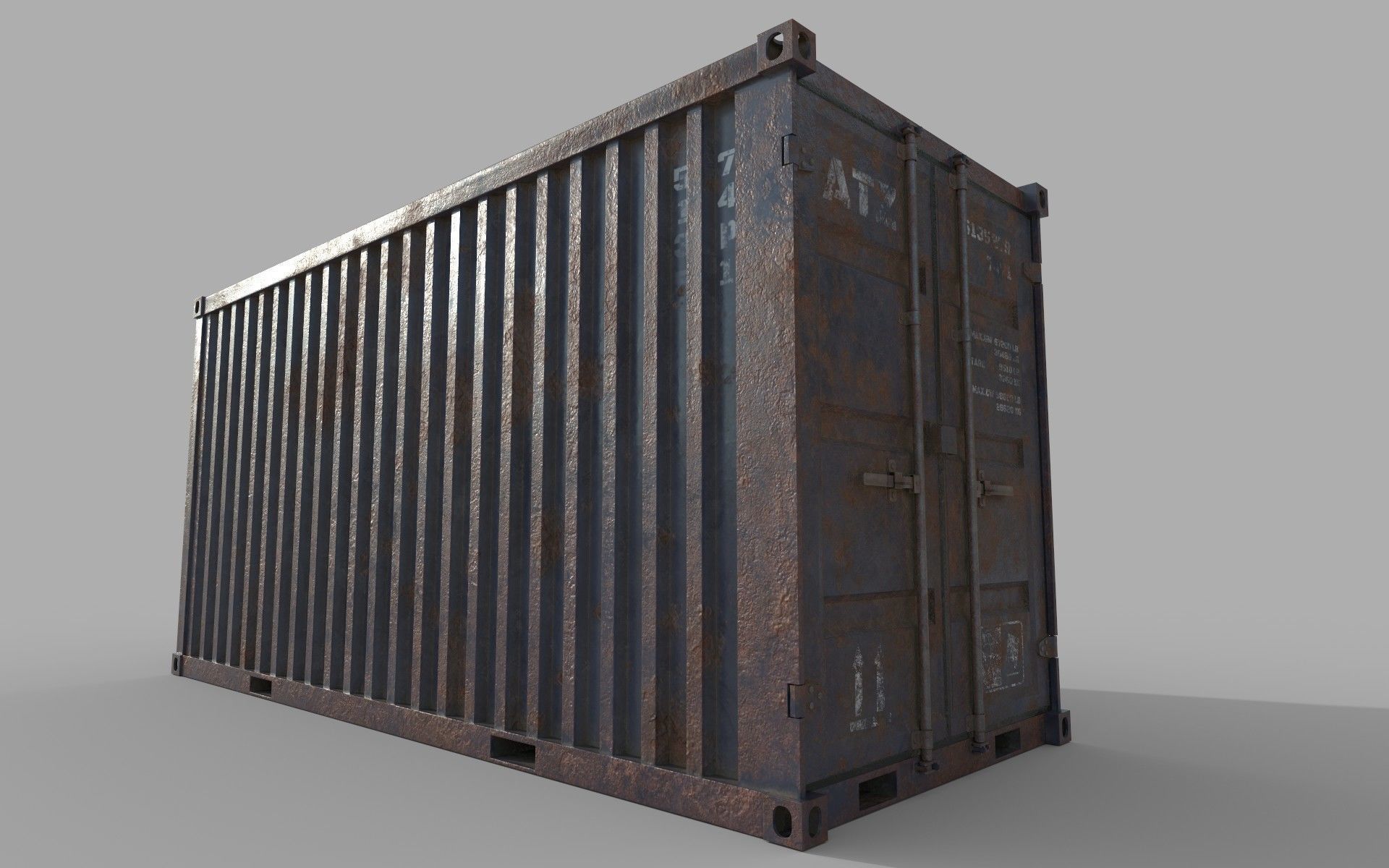 Rusty Shipping Container PBR Low-Poly Game Ready 3D Model Low-poly 3D model_12