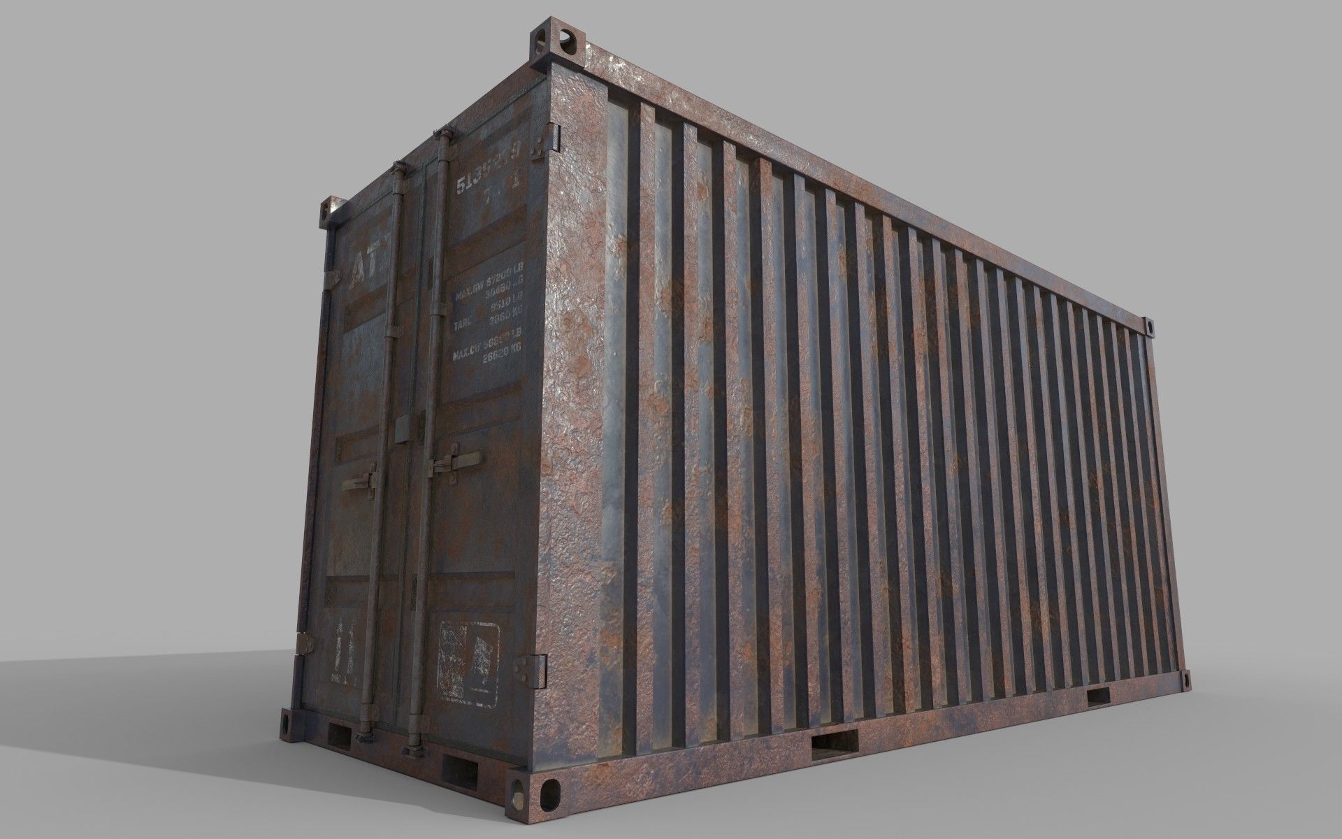 Rusty Shipping Container PBR Low-Poly Game Ready 3D Model Low-poly 3D model_13