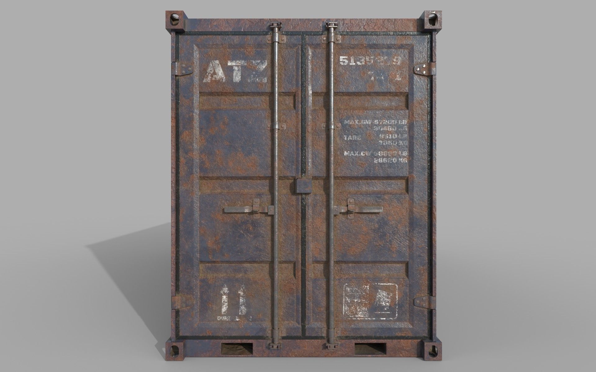 Rusty Shipping Container PBR Low-Poly Game Ready 3D Model Low-poly 3D model_2