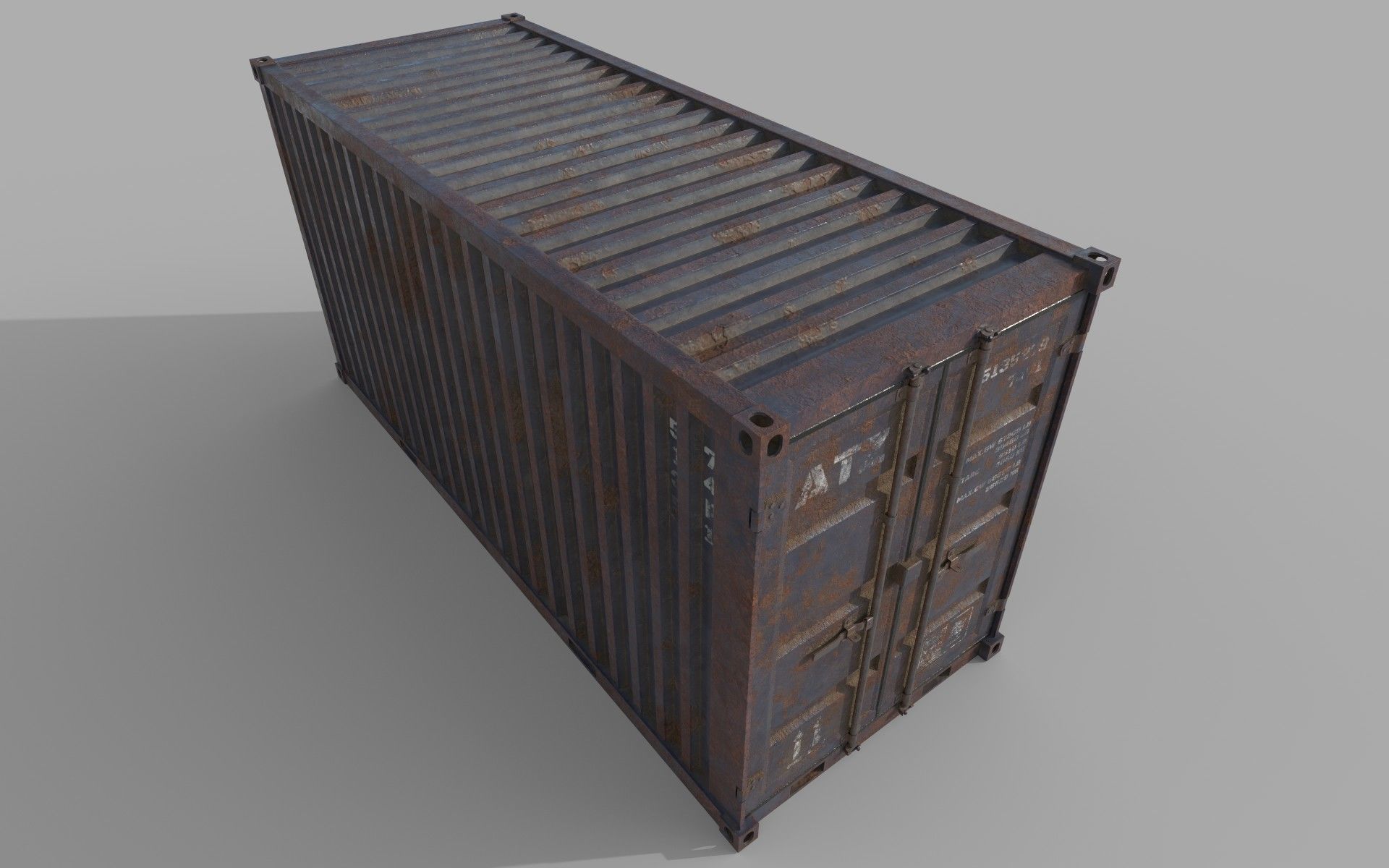 Rusty Shipping Container PBR Low-Poly Game Ready 3D Model Low-poly 3D model_10