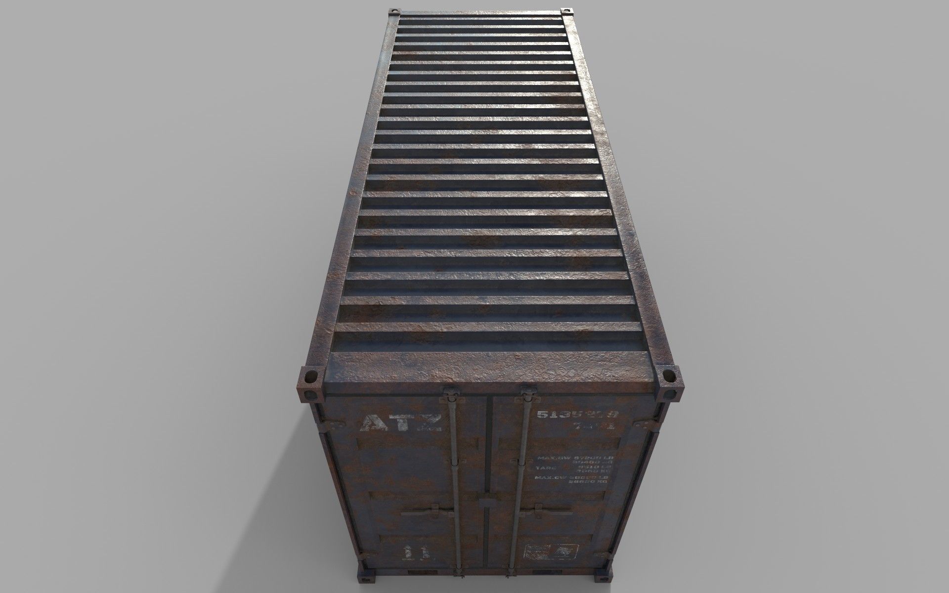 Rusty Shipping Container PBR Low-Poly Game Ready 3D Model Low-poly 3D model_8