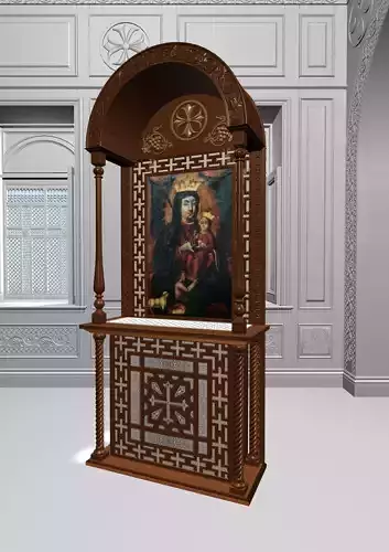 azbaweya wooden altar with painting