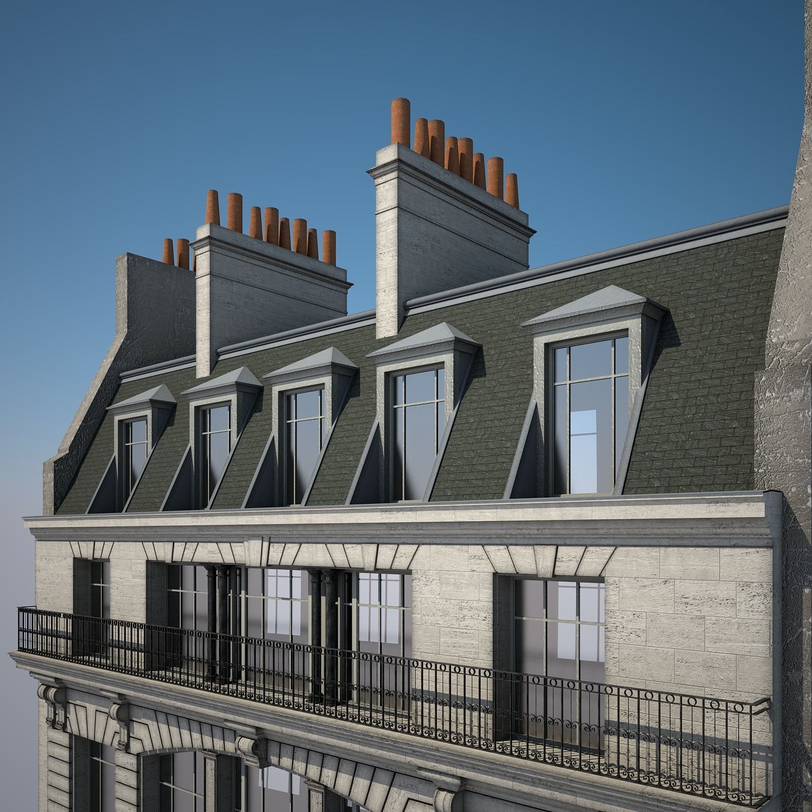  Old Building XVIII 3D model_4