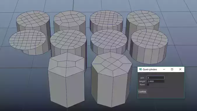 Quad Cap Cylinders 3D model
