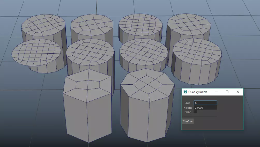 Quad Cap Cylinders 3D model_0
