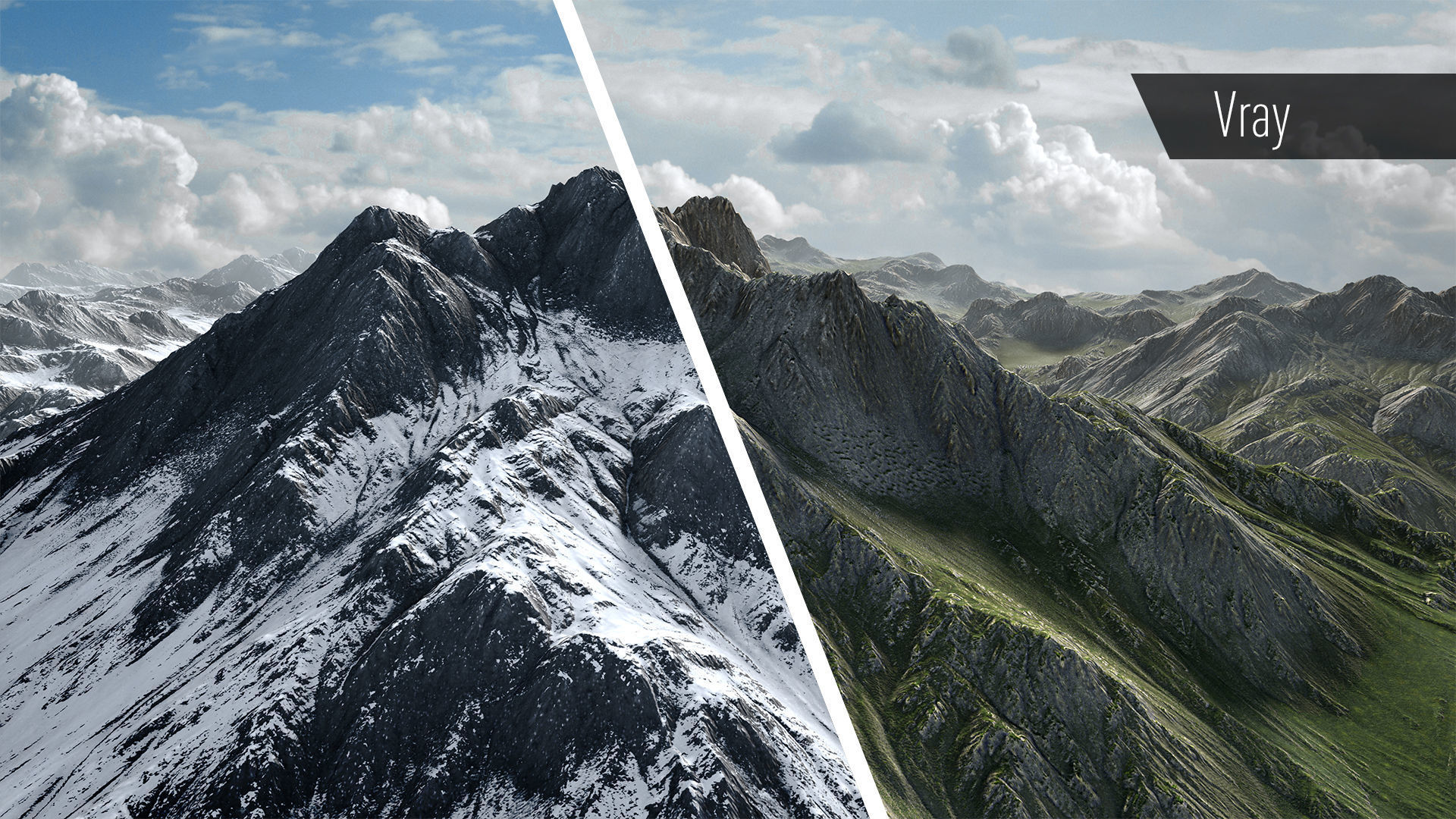 Mountain Snow Low-poly 3D model_2