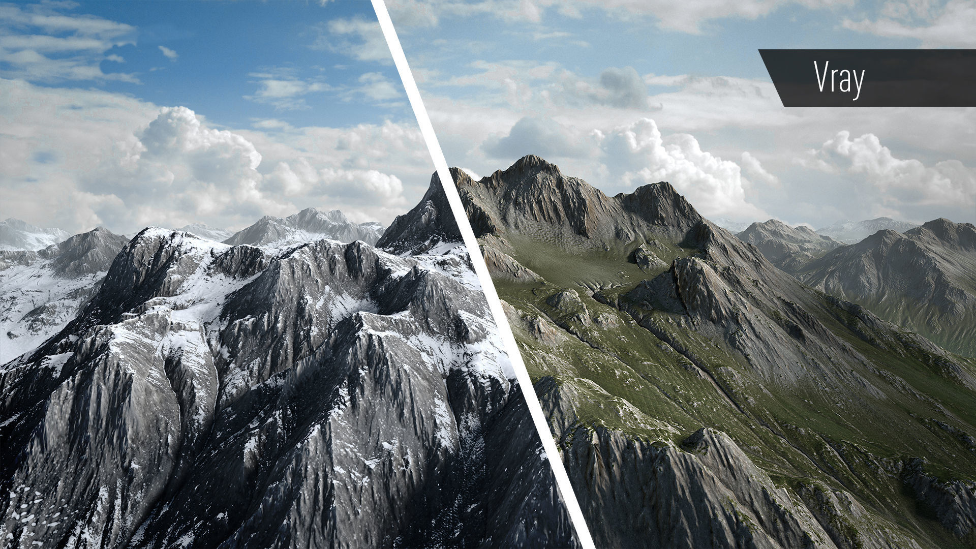 Mountain Snow Low-poly 3D model_1