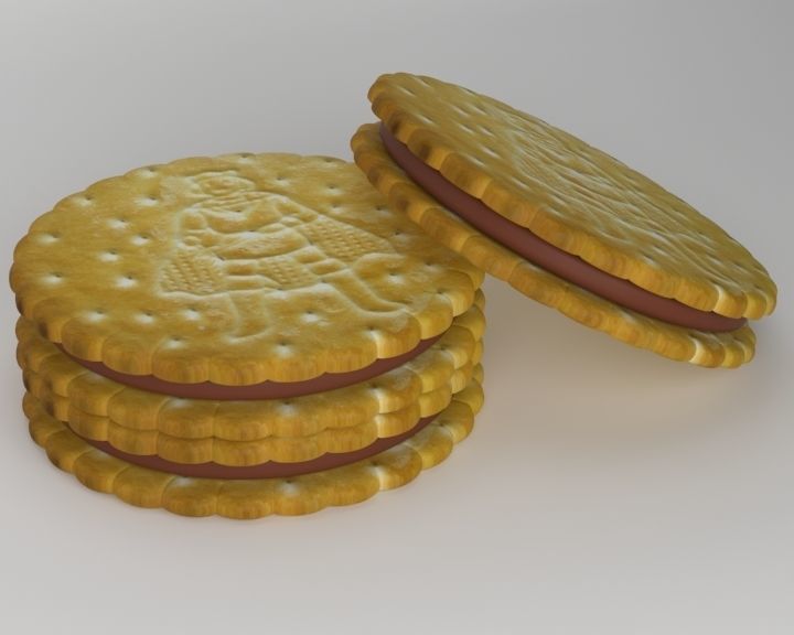 Chocolate Biscuit 3D model_8