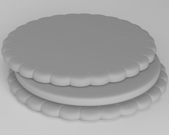 Chocolate Biscuit 3D model_2